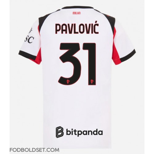 AC Milan Strahinja Pavlovic #31 Udebanetrøje Dame 2025-26 Kortærmet